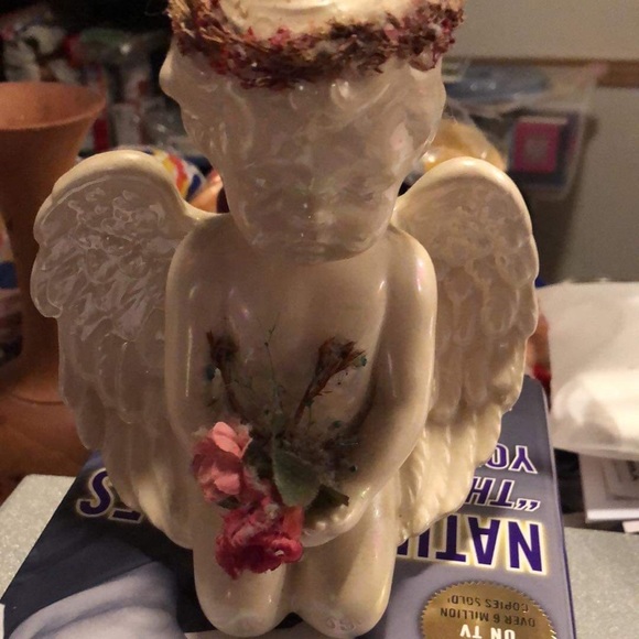 Baby Angel Statue with flowers